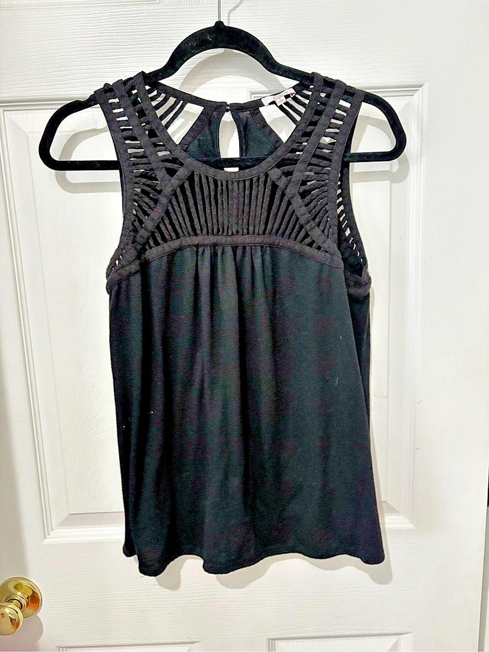 Pixley Black Cutout Tank Top Like New medium